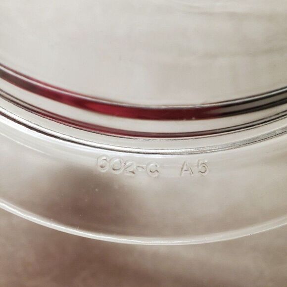 Vintage Pyrex  Clear Glass Refrigerator Dish Art Deco Oval Lid Marked No. 602-C - Picture 3 of 6